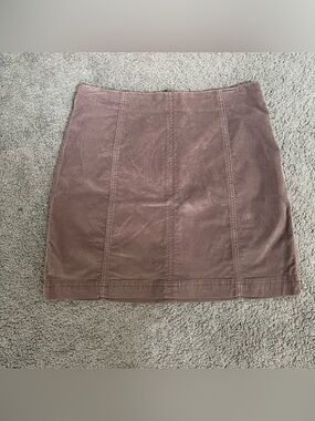 Free People Ribbed Brown A-line Corduroy Skirt